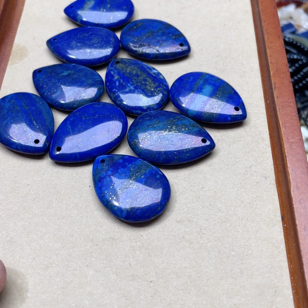 玛瑙/玉髓合金珠宝半成品一个25x35mm青金石吊坠