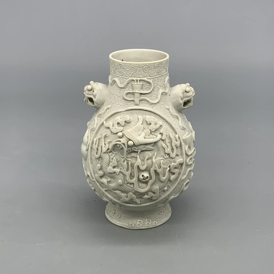 52512072*清晚期反瓷浮雕双兽耳尊/瓷器五/江苏省文物总店/J