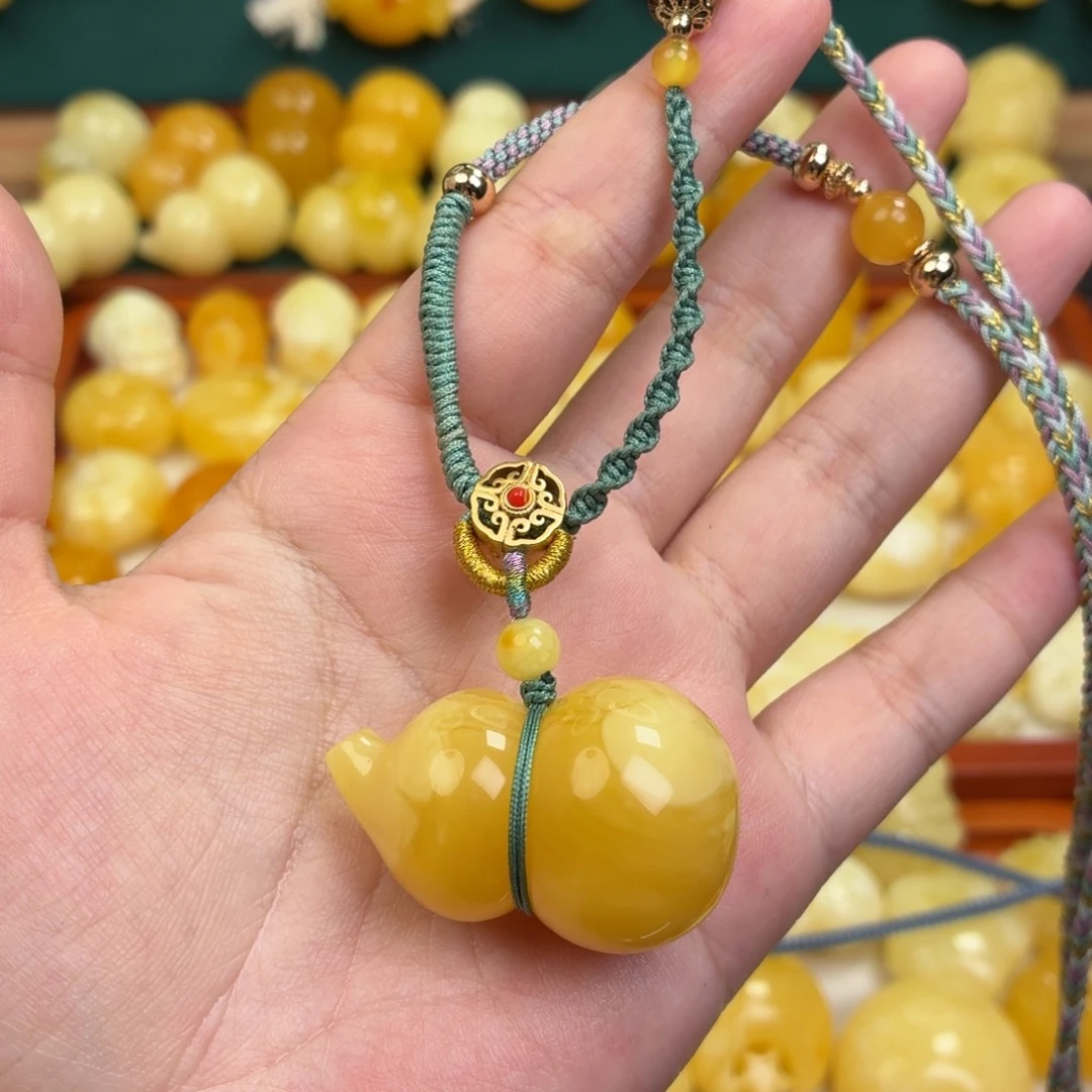 蜜蜡未镶嵌毛衣链蜜蜡