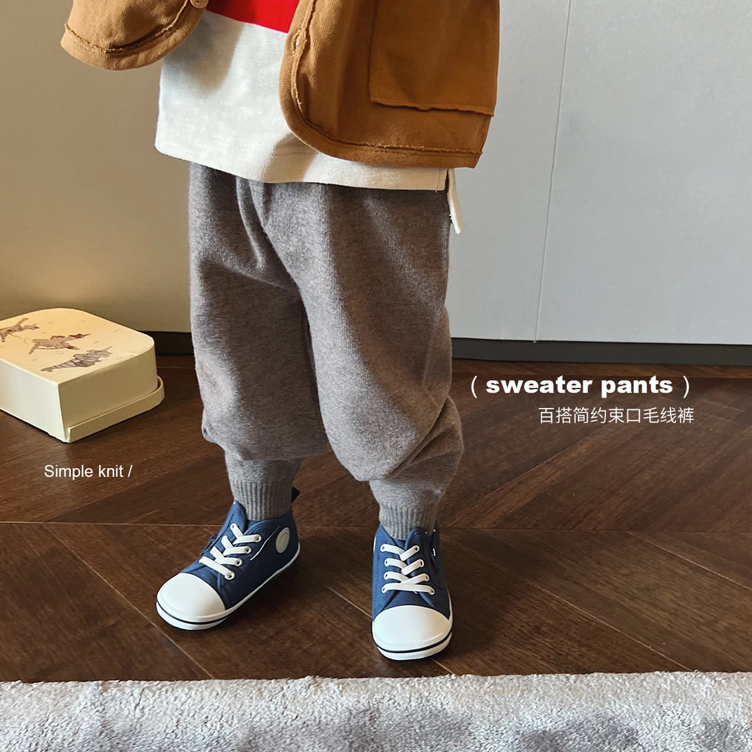 允儿妈婴童装宝宝时尚针织裤儿童百搭休闲毛线裤时髦裤子