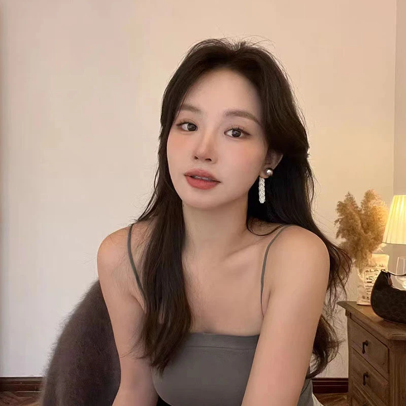 仿珍珠耳饰 一款两戴珍珠链条流苏耳钉女设计感小众复古个性