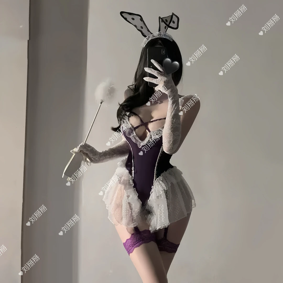 刘掰掰【紫蝶】2025新款女神纯欲睡裙显瘦气质蕾丝荷叶边吊带连体衣