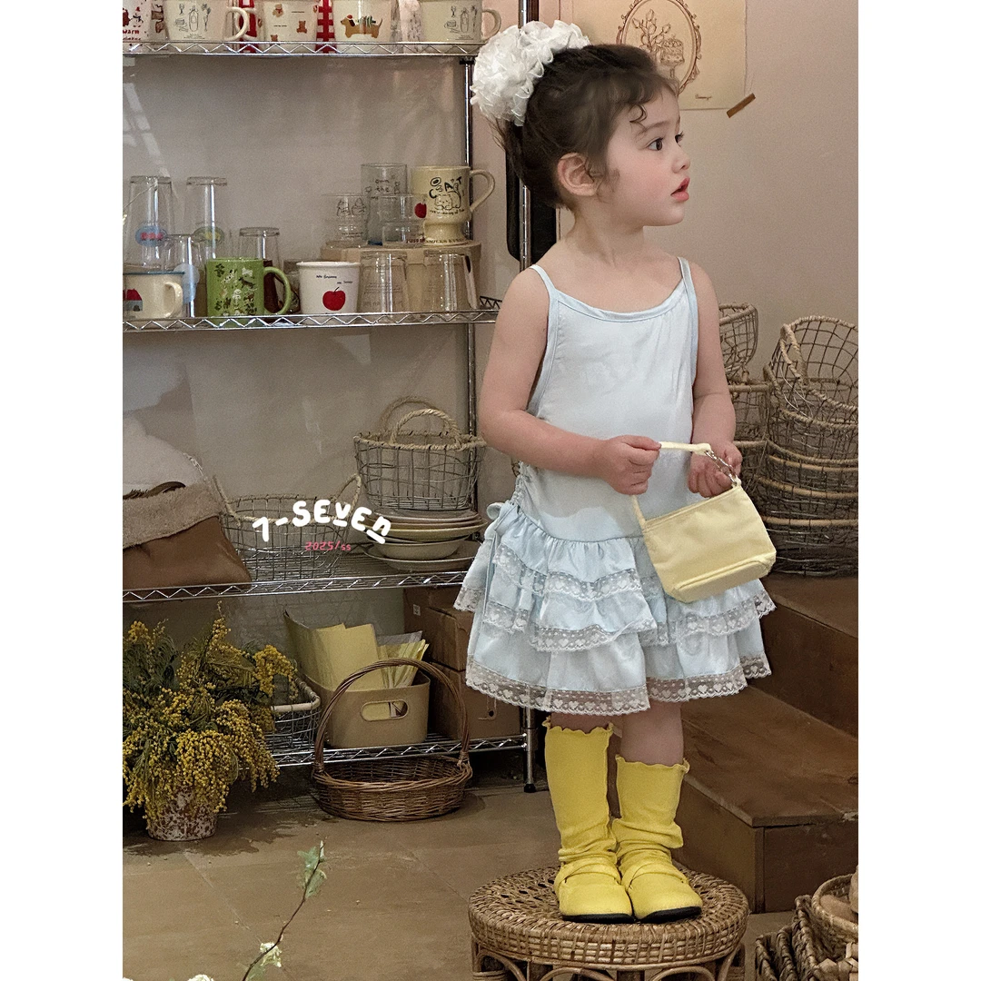 【柔滑似锦】7Seven女童独特漂亮裙子小女孩吊带公主连衣裙7718汉服