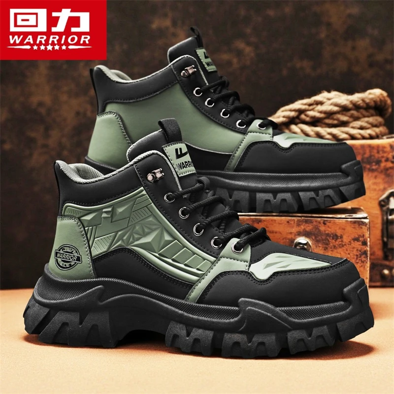 回力男士机甲马丁靴厚底增高5cm男鞋潮流高帮鞋推荐秋季穿搭靴子