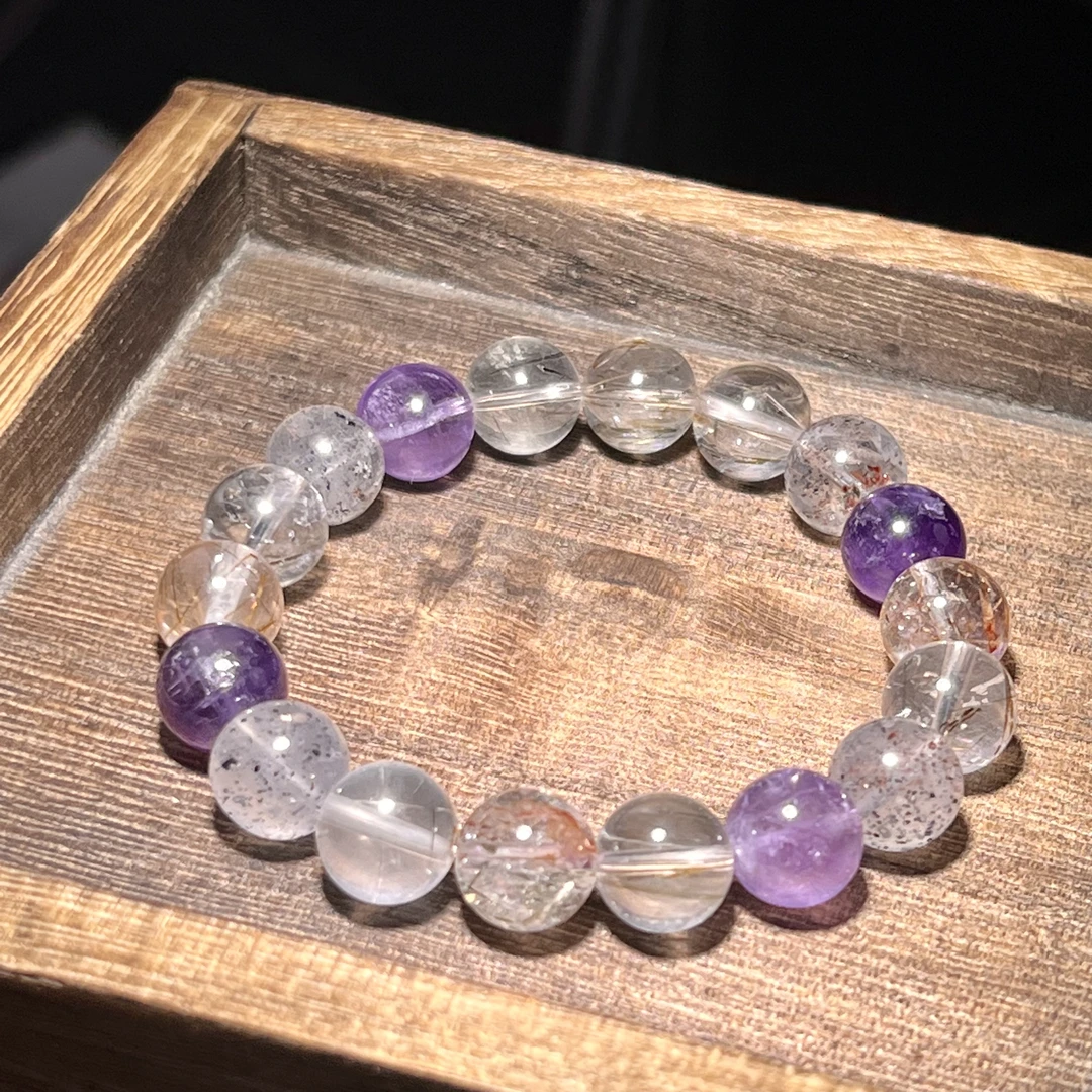 【略dong珠宝】黑金超水晶多宝手串多样性发其一 KT24040136