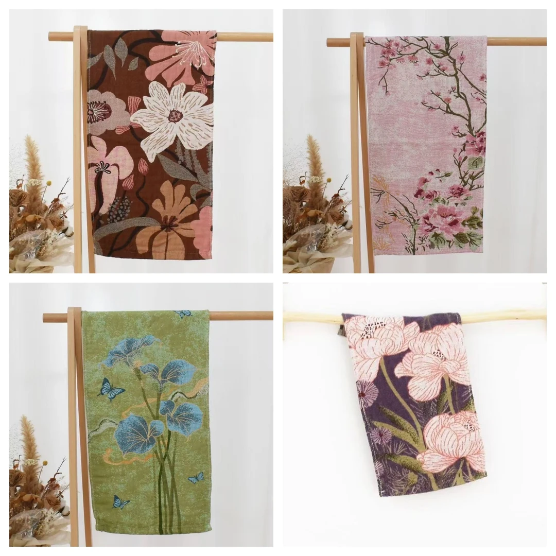 【江南风雨】多功能毛巾35*75带挂绳洗脸巾吸水透气柔软（四条装）