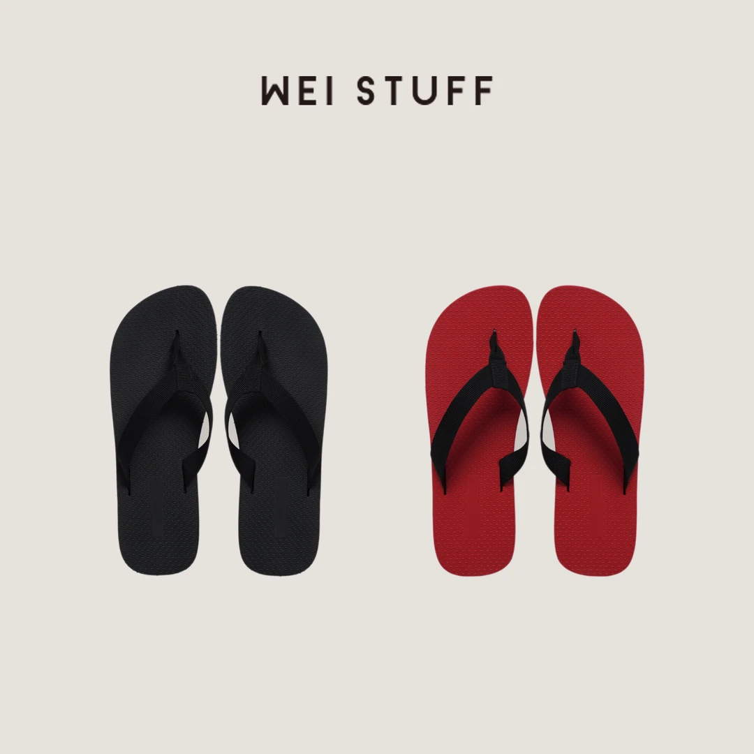 WEI STUFF 碰撞夏季新款时尚简约休闲百搭舒适两色人字拖拖鞋9163