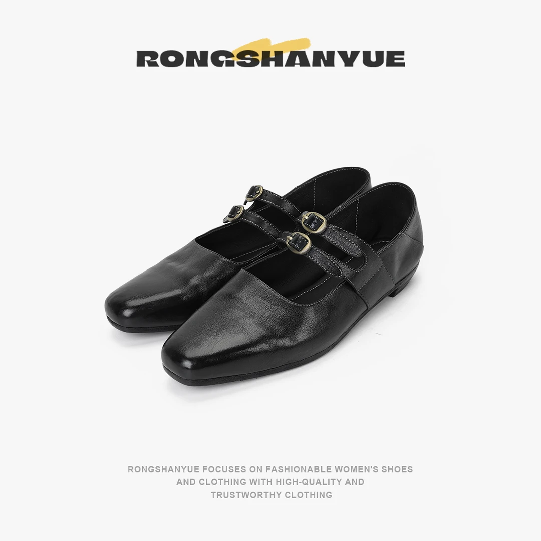 Rongshanyue2025新款红磨坊-疾走版玛丽珍复古时尚英伦风-B1253