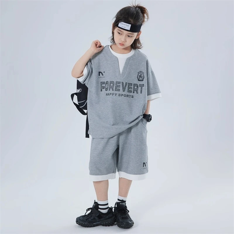 MK&UR.BV儿童装男童夏装套装2025新款夏款大童运动薄款男孩酷帅潮