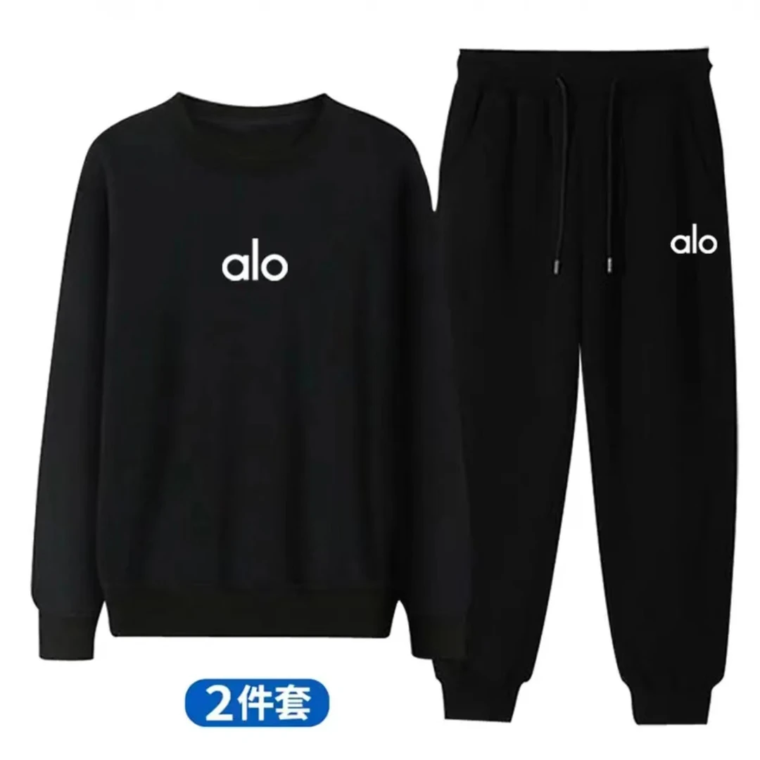 2025百搭春秋季新款休闲套装男士圆领卫衣卫裤两件套