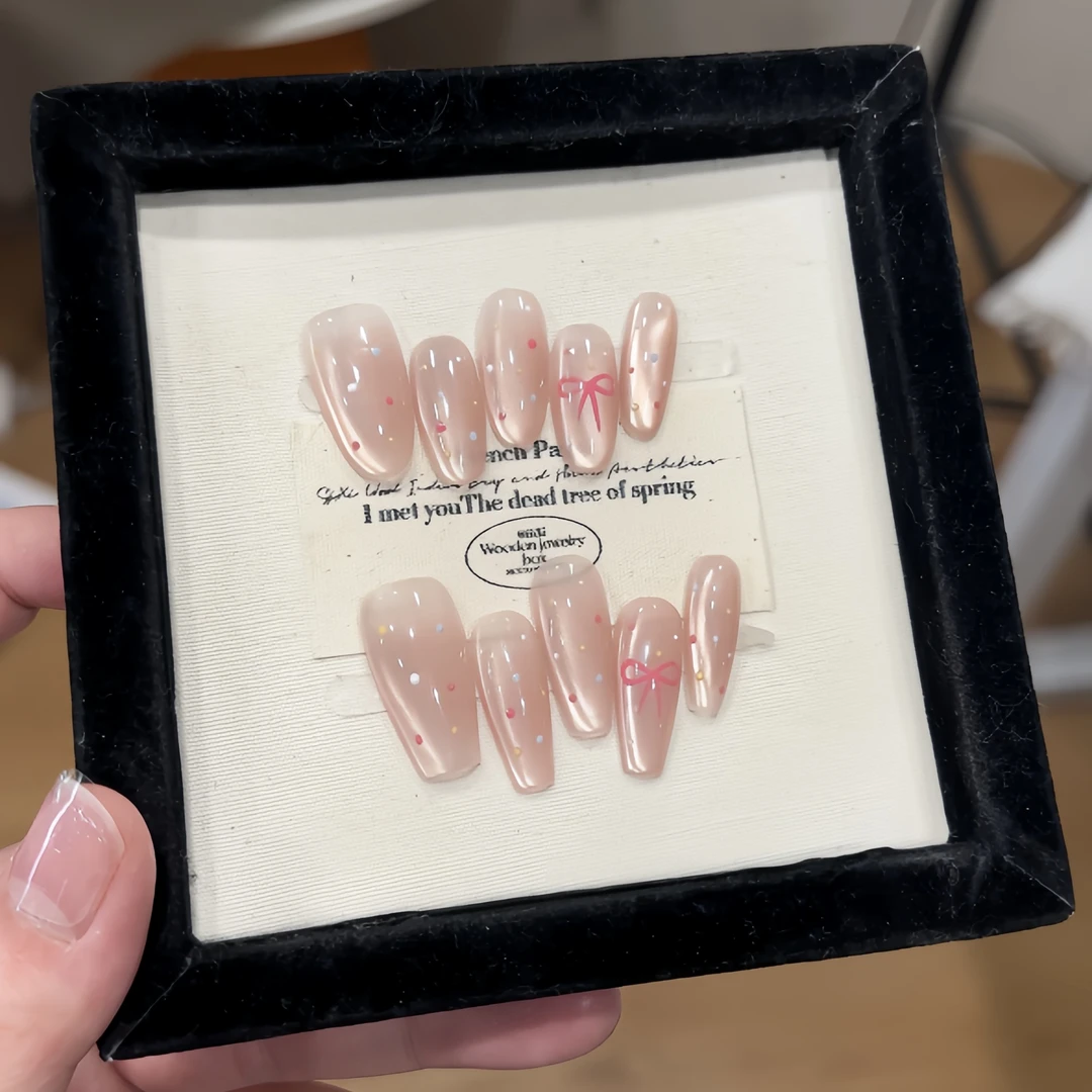 W.【甜心蝴蝶结】纯手工穿戴甲