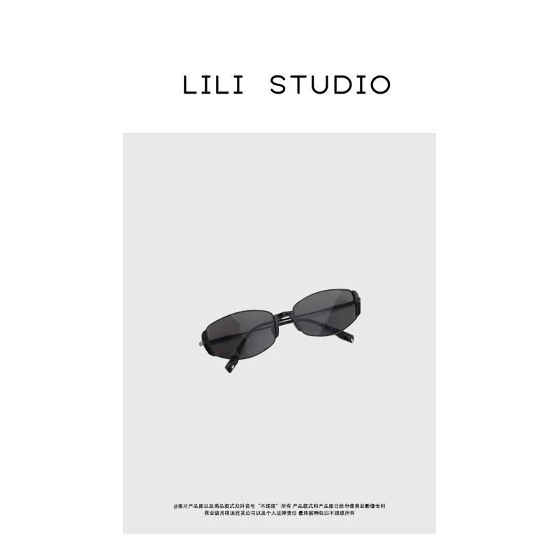 「幽黑酷影」不理理春季新款高级感气质时尚百搭个性黑色太阳镜