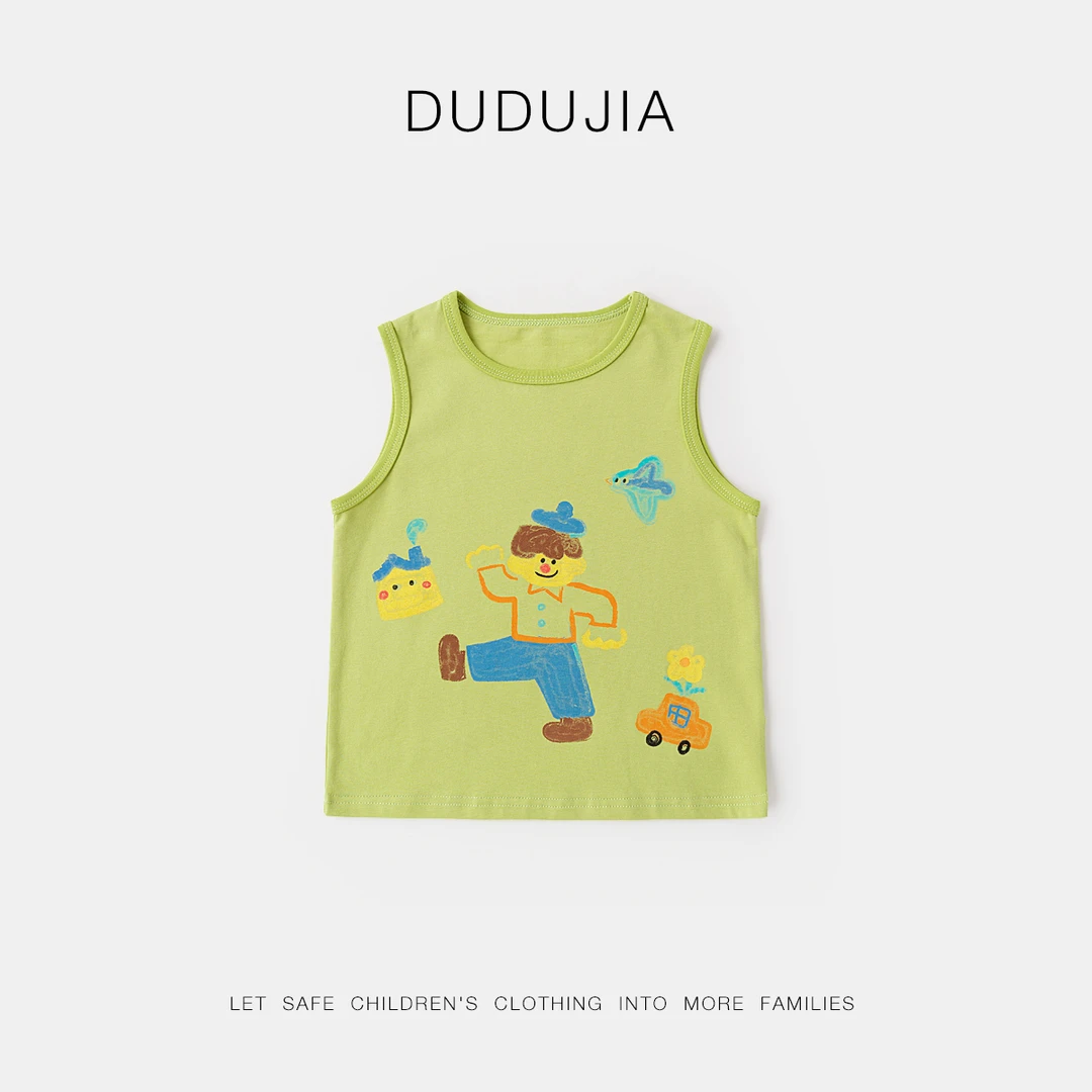 【7A抑菌】嘟嘟家儿童夏季背心宝宝衣服女童薄款夏装男童卡T5BTX121