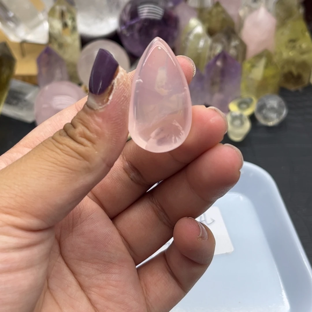 未镶嵌珠宝半成品水晶82 粉水晶蛋面