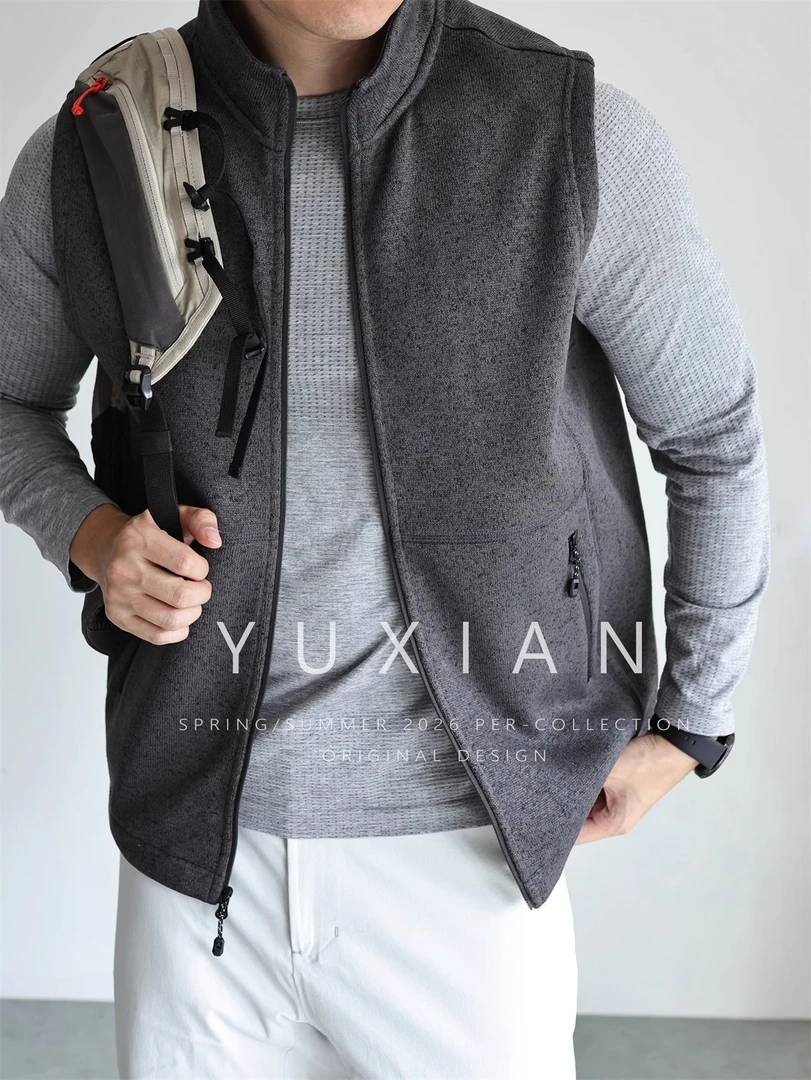 【旅行家系列】秋冬轻量化抓绒双色保暖马甲背心通勤户外运动外套