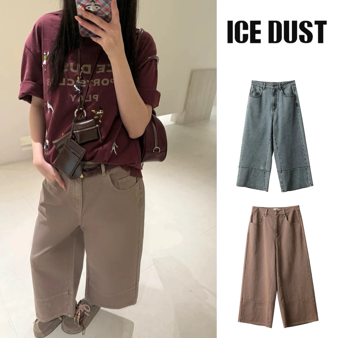 “ICE DUST”2025春夏宽松休闲牛仔八分裤直筒裤——黑鸭子买手店