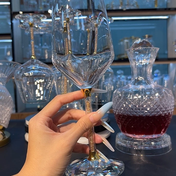 水晶玻璃手柄款420毫升红酒杯一个
