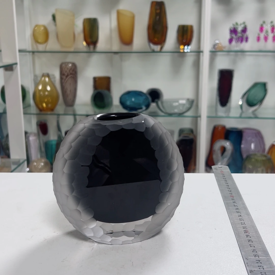 幻彩琉璃花器纯手工制品高度14