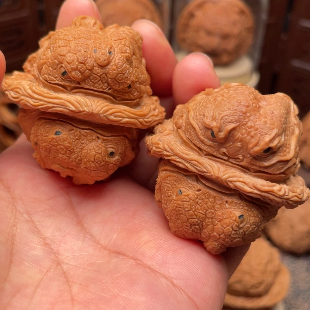 手串/手链鹿骨惊**叔龙蝉蛤蟆头核桃雕刻核桃