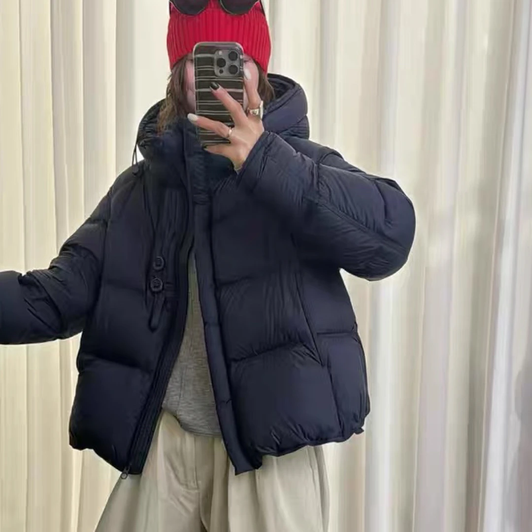 25058 韩版宽松连帽两扣防寒服外套SP