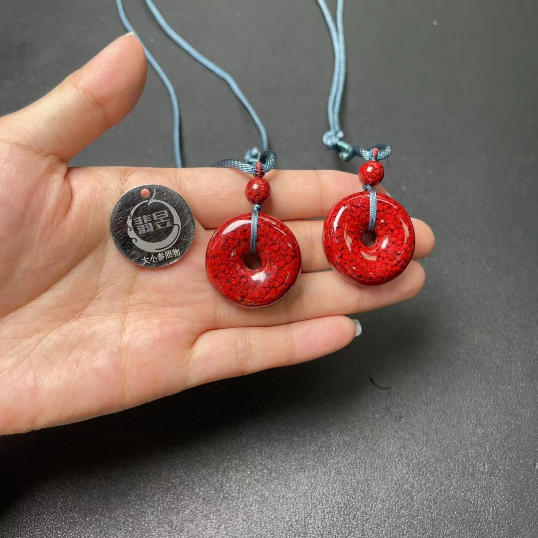 含辰砂工艺品翡昱-N21-47399-715-朱砂吊坠绑绳-多样性发其一-C