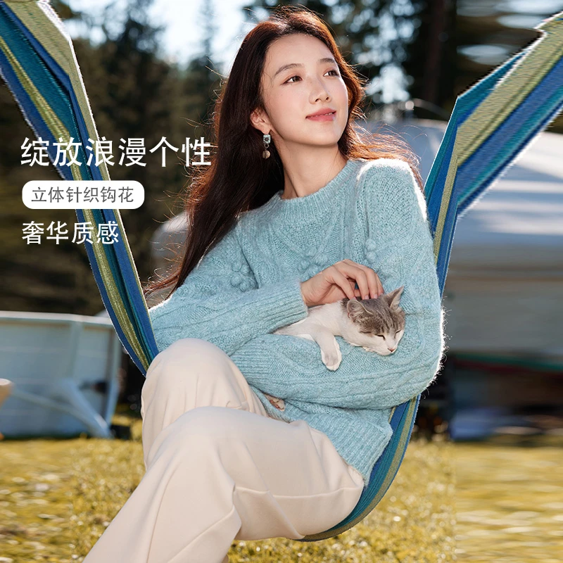 【陈大可】N644748毛衣 香影慵懒风毛衣女圆领2024秋冬季新款套