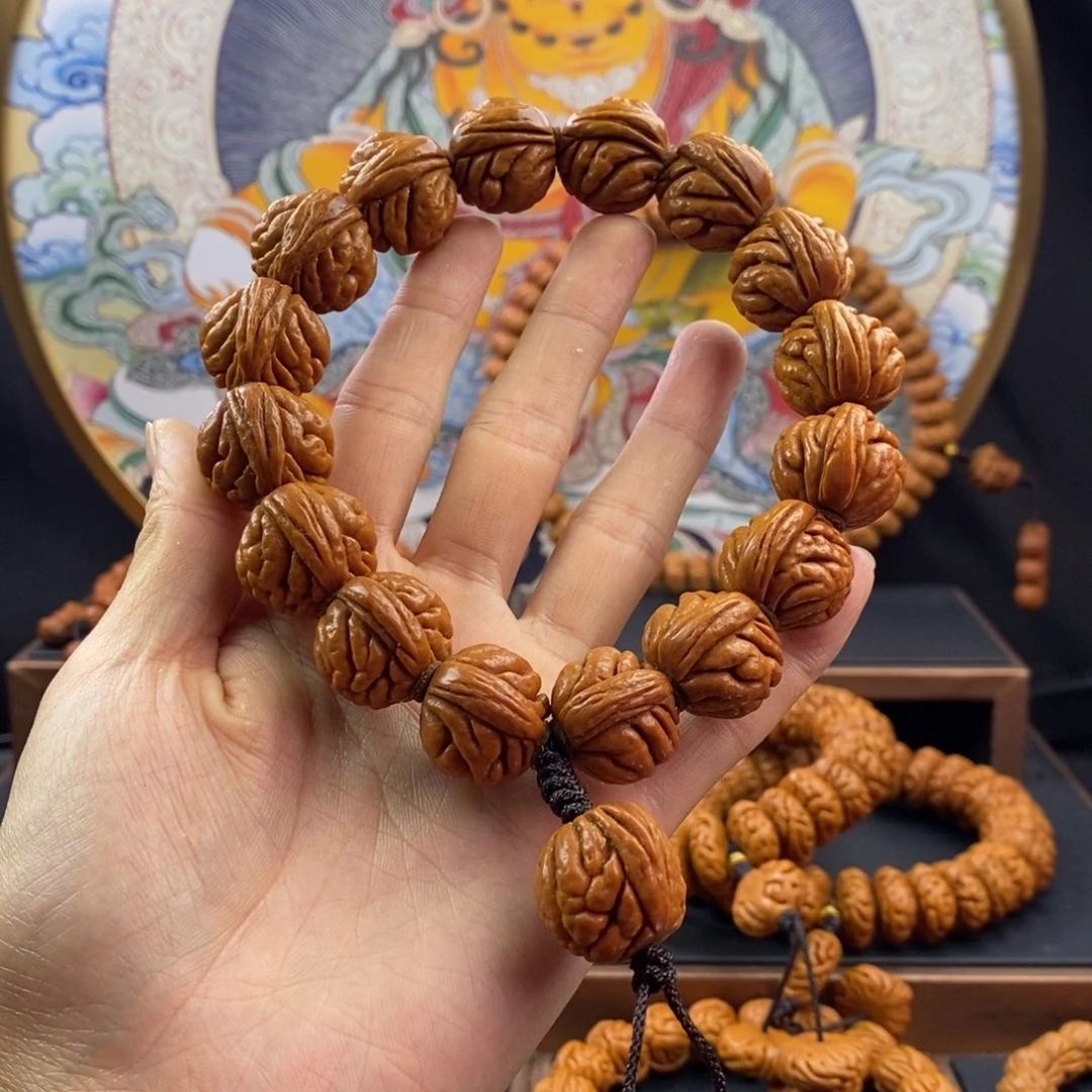 桃核手串龙纹桃核豹子头