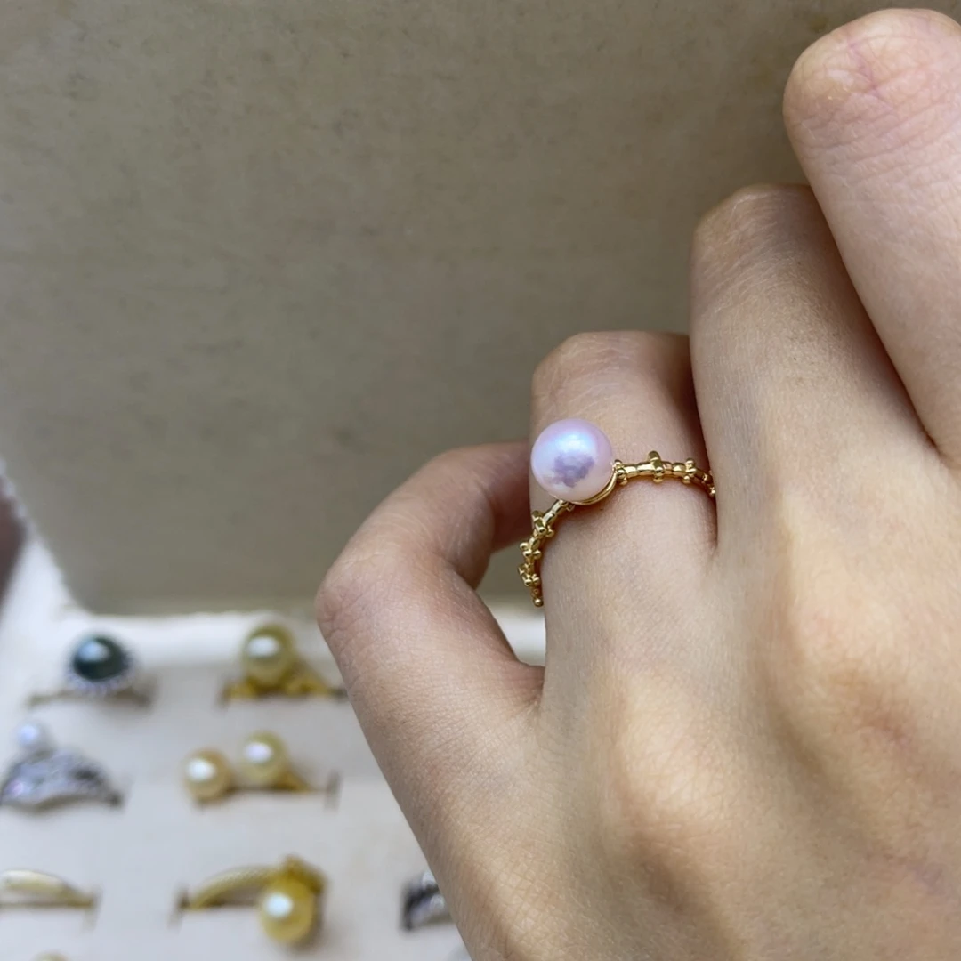 银S925镶嵌海水珍珠戒指