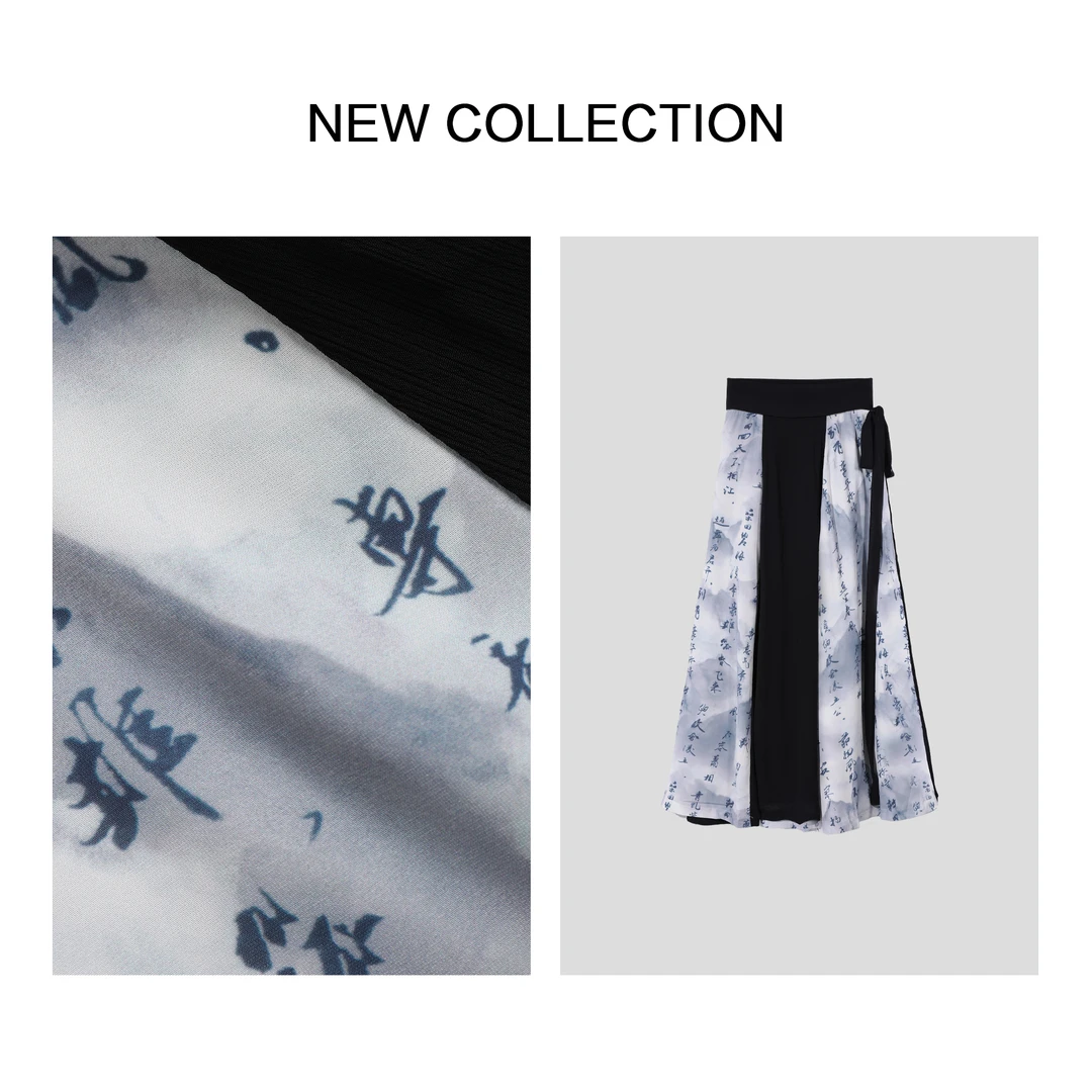 【龙哥专属】E1F28008 中国风半身裙，水墨画印花设计 8008