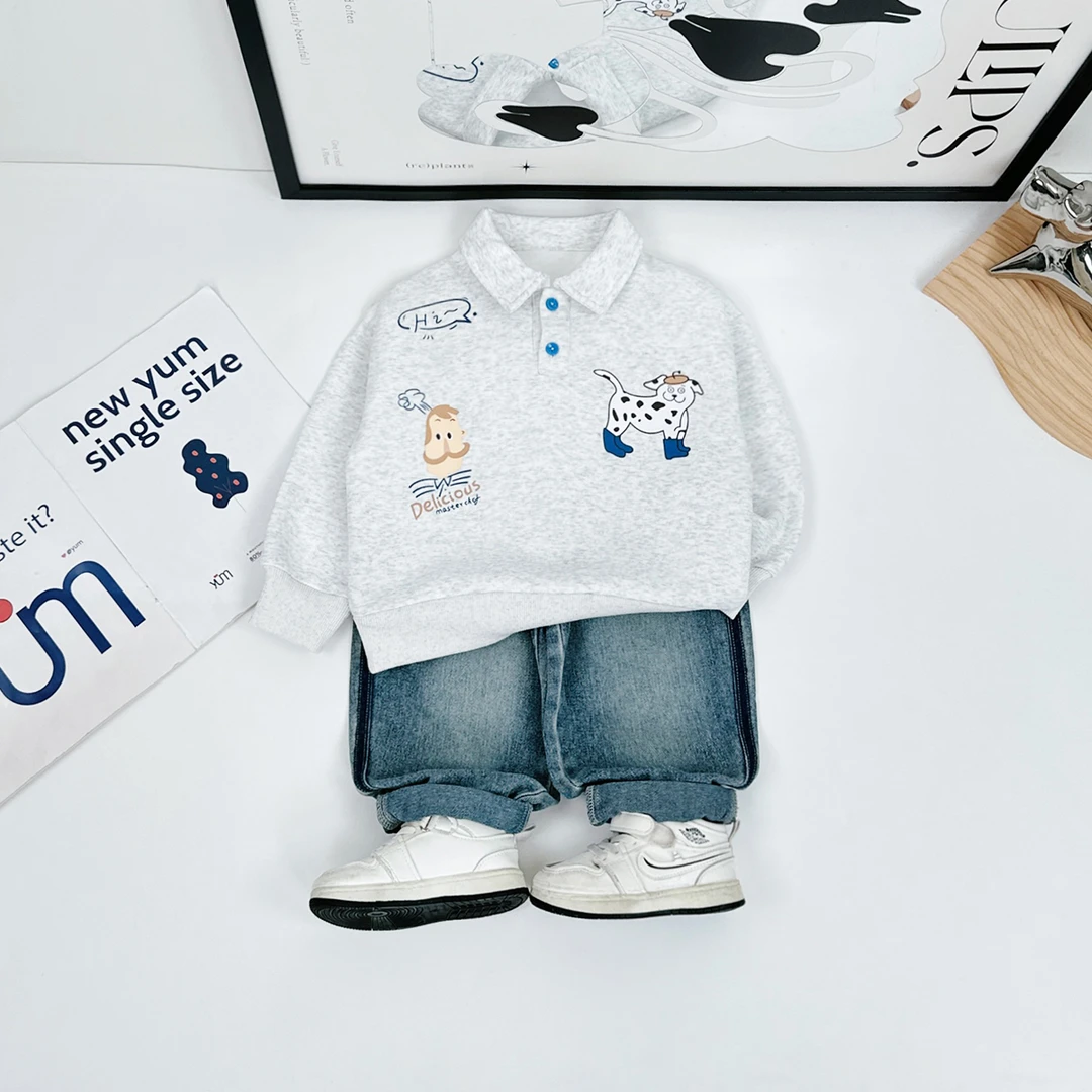 儿童春POLO衫长袖卫衣2025新款春装男童洋气 WG28188悠悠童话童装