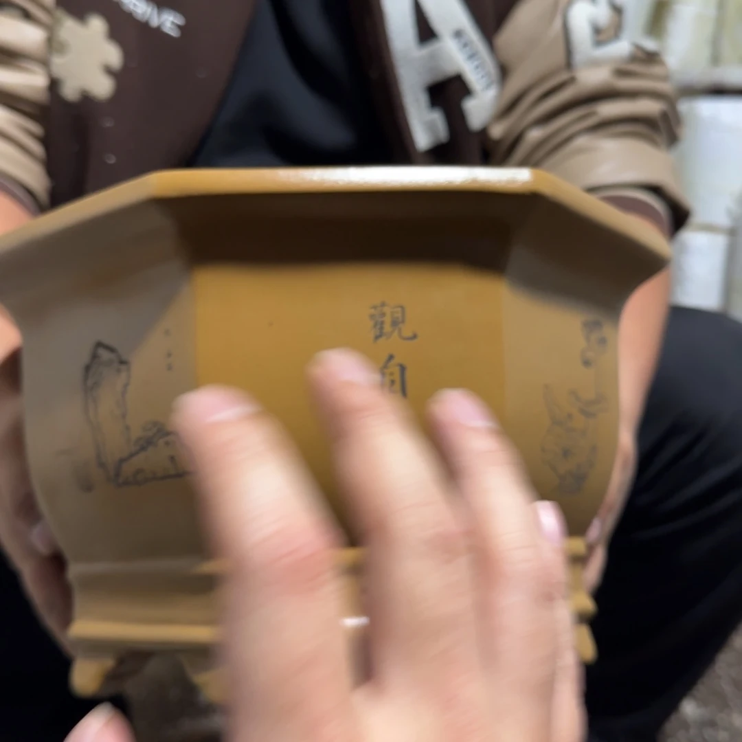 紫砂花盆口径27 25高度16厘米
