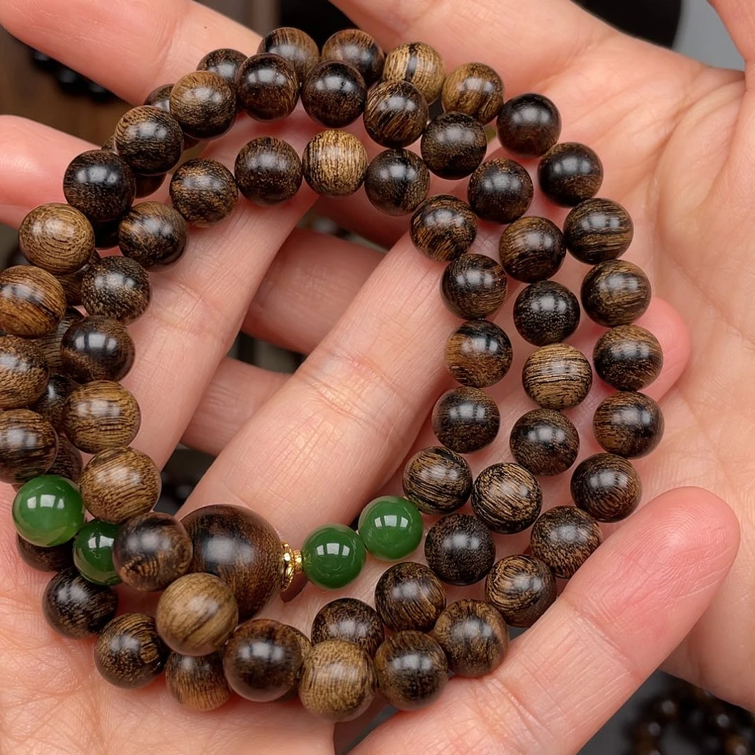 沉香手串开***天越南芽庄白棋虎皮瘿子瘤疤