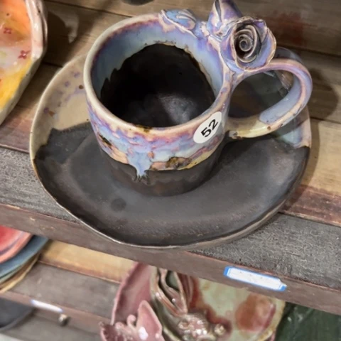 碗微微瑕疵手工手捏咖啡杯壶承