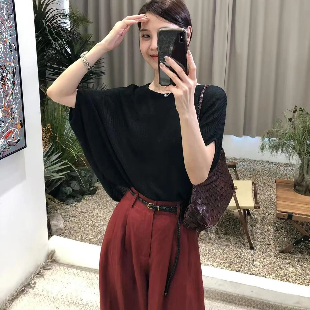 解构美学 慵懒奢感时尚休闲百搭不规则设计一字领针织衫薄款女