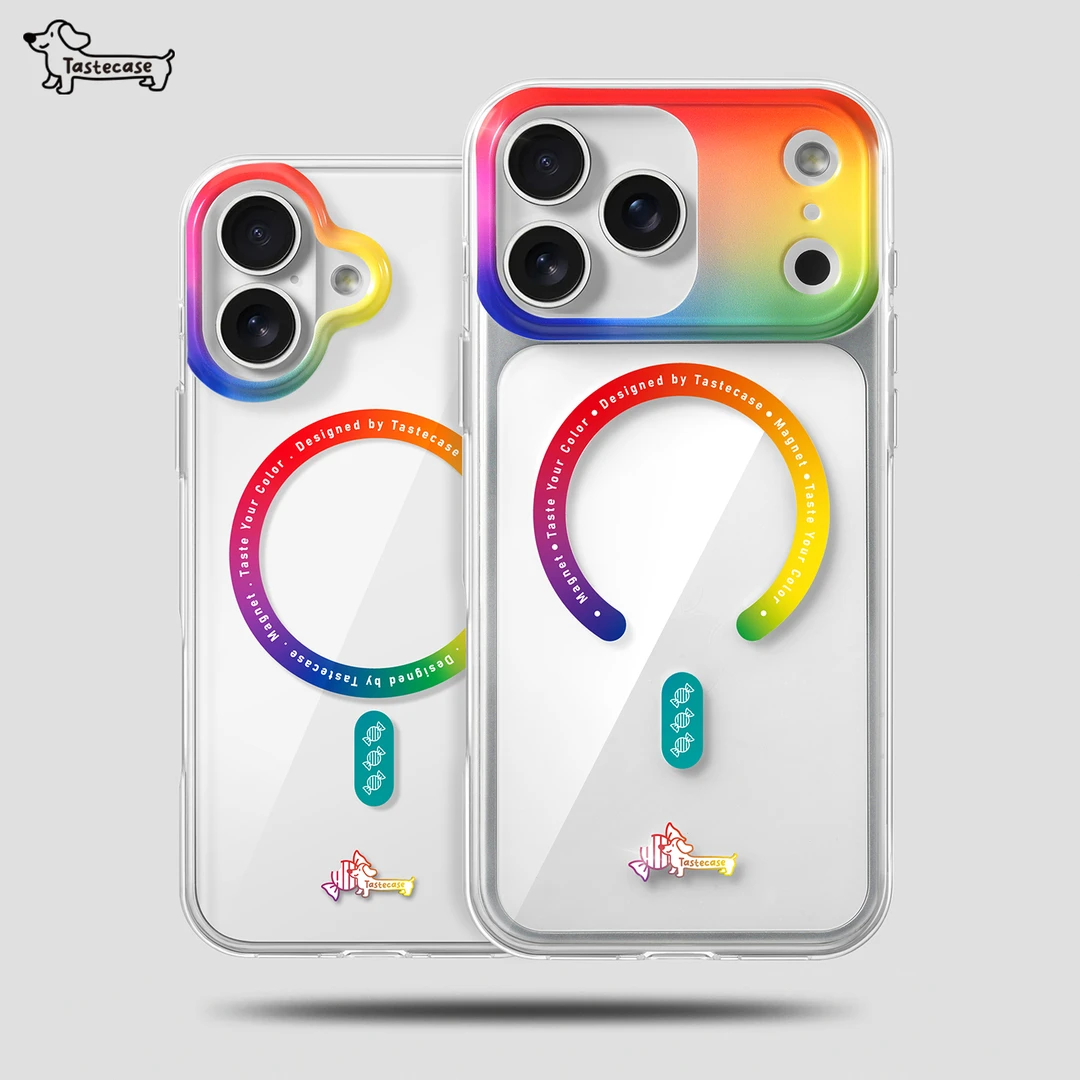 Tastecase彩虹透明磁吸手机壳适用苹果iPhone17ProMax保护壳16Pro