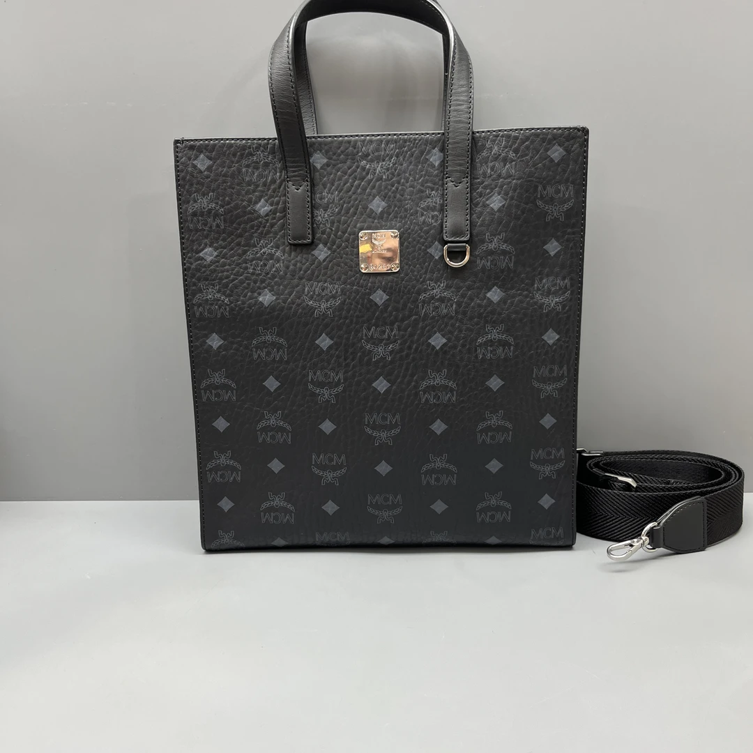 99新 MCM  黑色印花琴谱托特包 尺寸27*29 SV16766