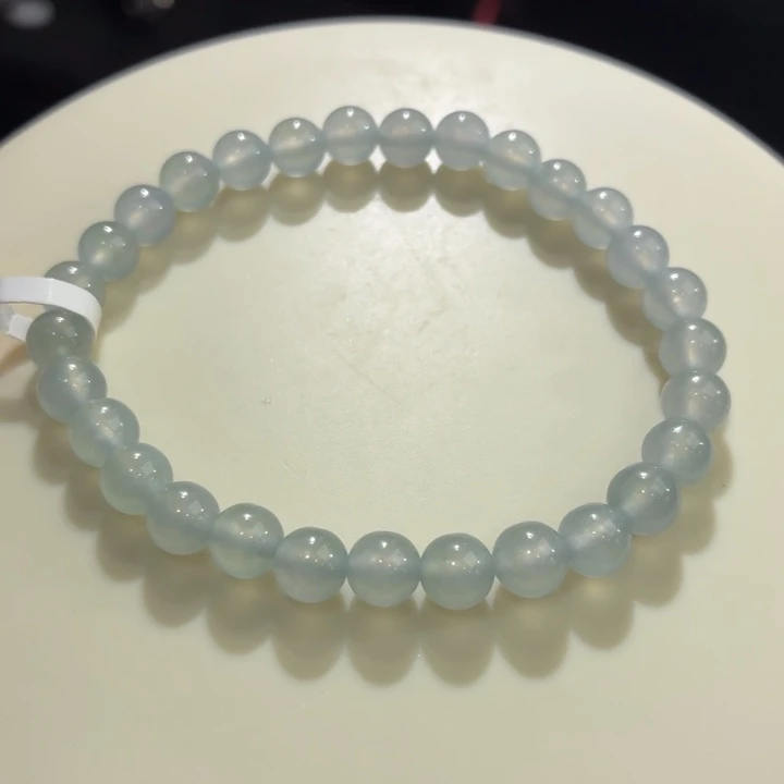 翡翠未镶嵌手链冰胶蓝底卡6.3