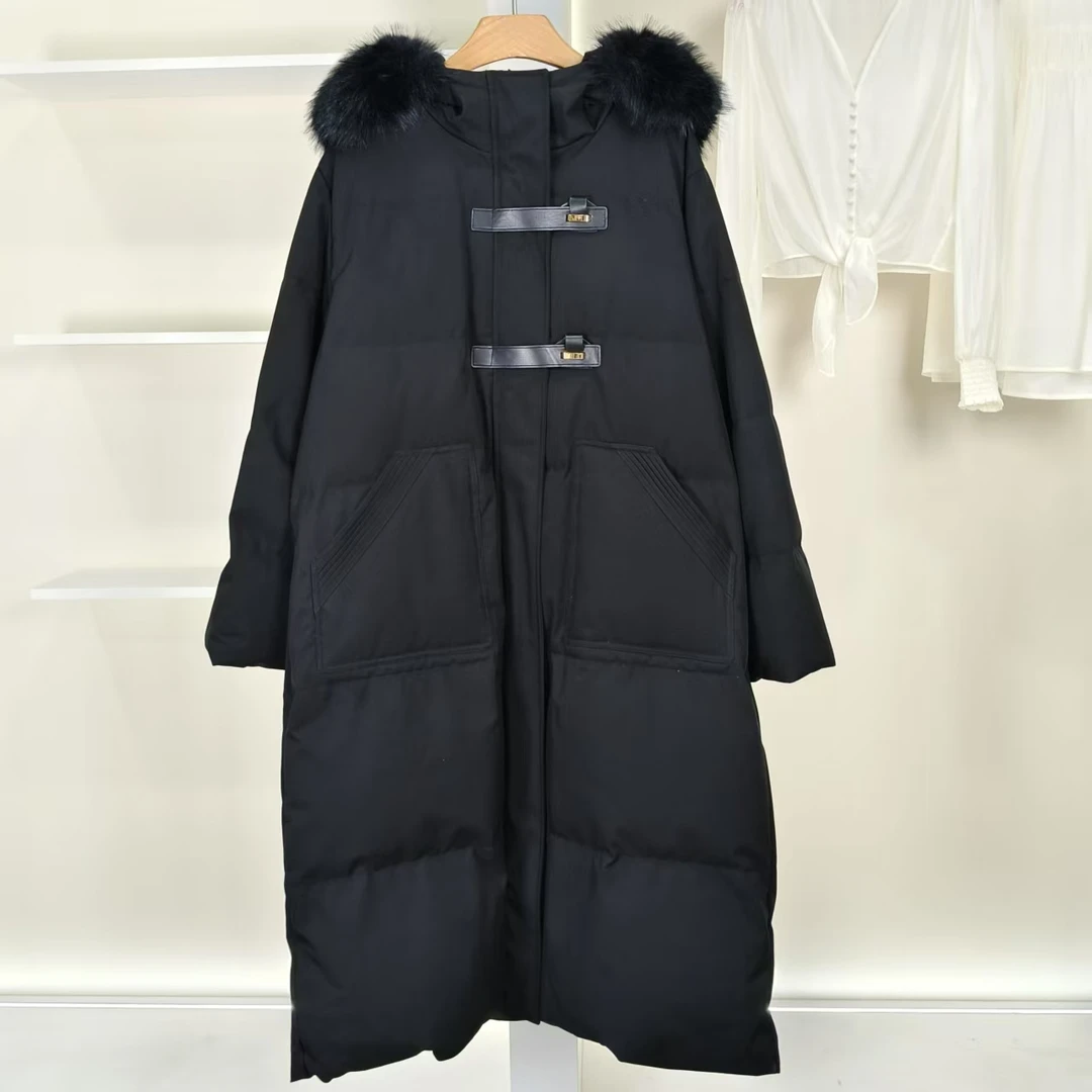 麦迪尚品 40503280 冬季厚长款连帽羽绒服时尚撤柜女装折扣