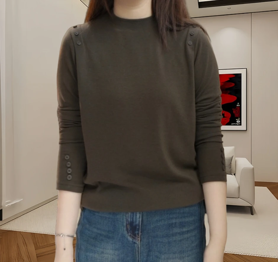 2025早秋新款减龄长袖大码女装休闲T恤显瘦遮肚子打底衫上衣