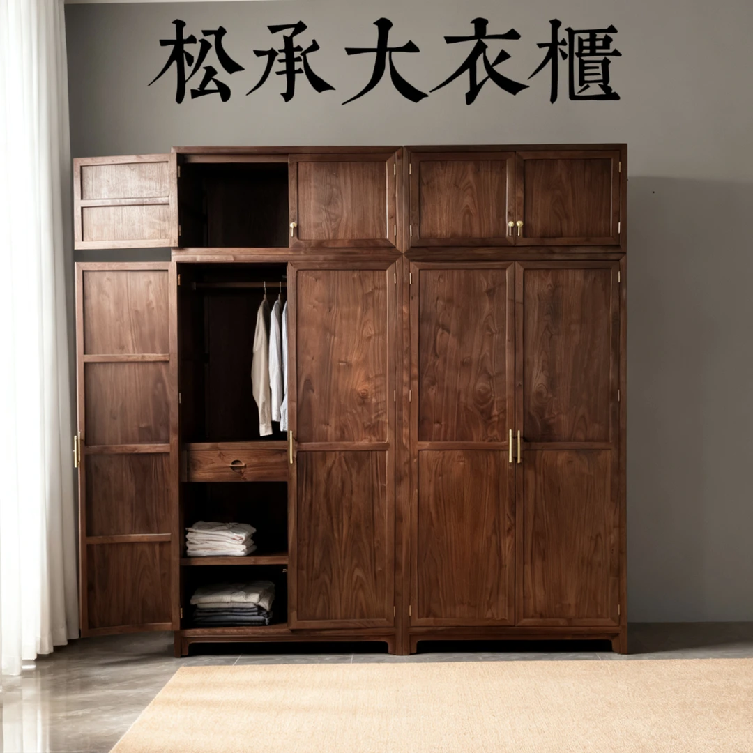 穿抬井衣柜实木家用卧室小户型整体民宿挂衣橱定制现代简约