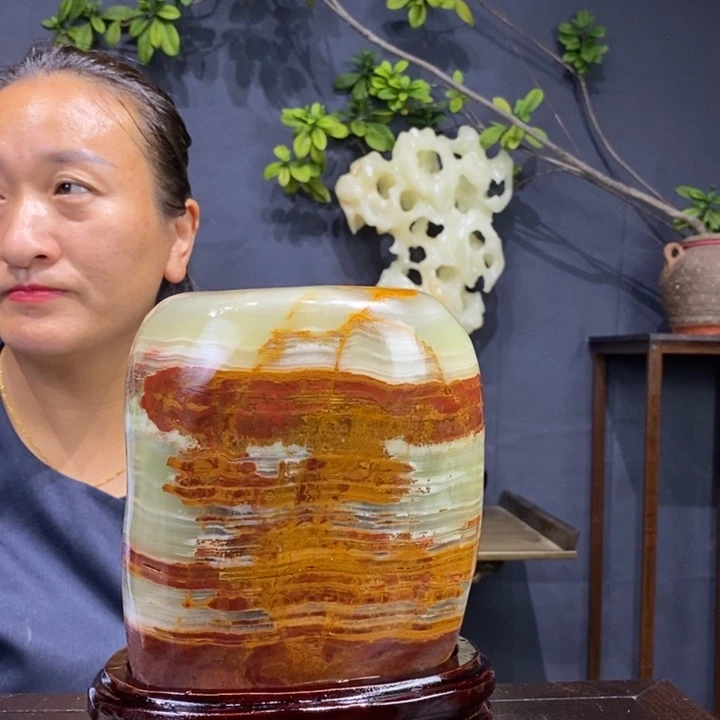 石材伊朗古青石摆件
