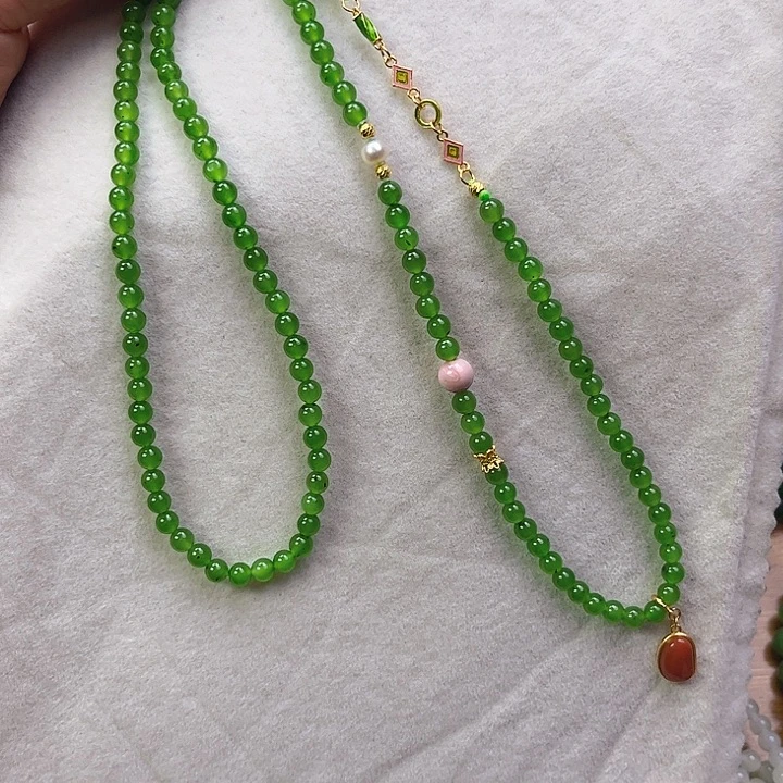 和田玉银S925镶嵌车挂