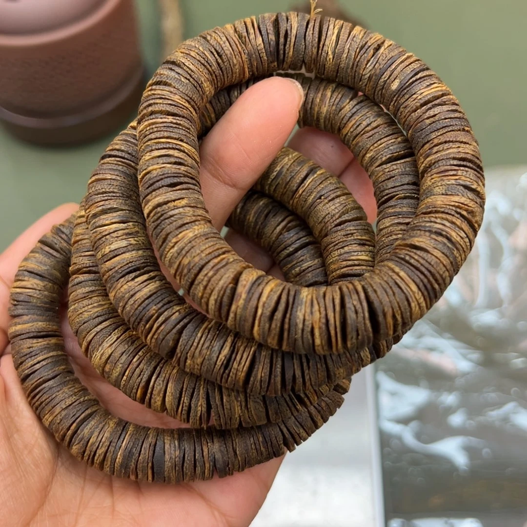 沉香手串海南老白棋沉水片珠卡1.2/19g单圈多样性发一