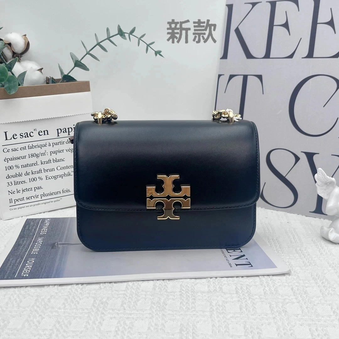 99新 TORY BURCH/汤丽柏琦 Eleanor黑色小金砖单肩链条包 031时尚