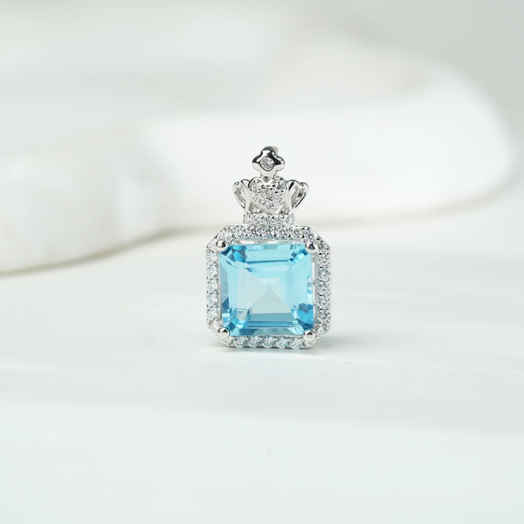 【央专属】S925银托帕石吊坠约10*10mm【多样性发一件】25-YH161X01