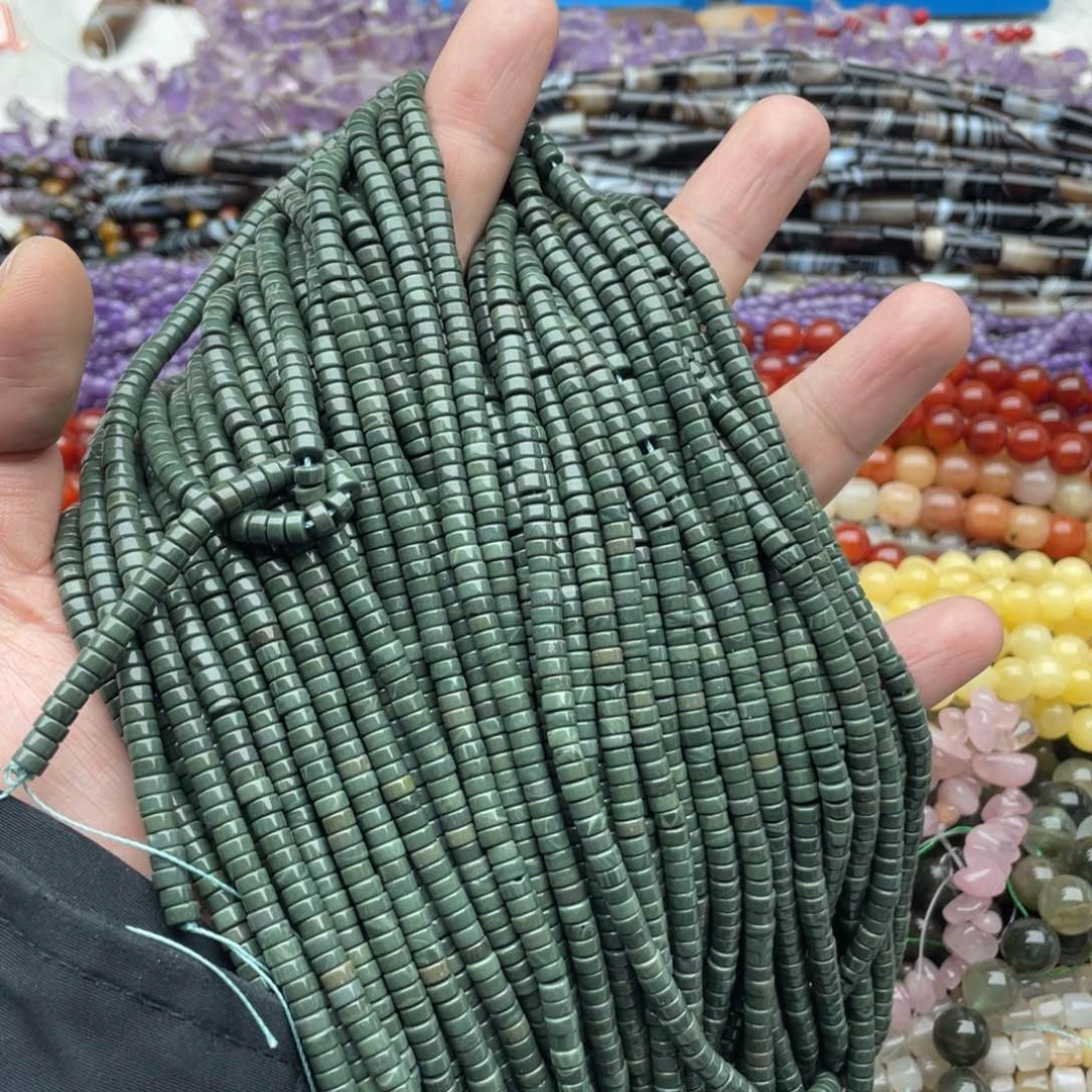 玛瑙/玉髓珠宝半成品未镶嵌一条装4mm牛油果阿拉善直切隔片