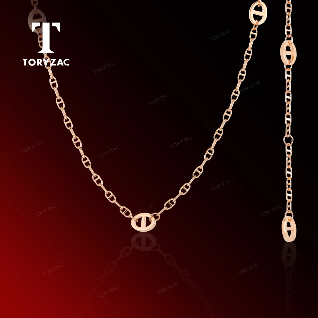 镀k金【金绮环链】猪鼻子简约百搭项链45cm 0951