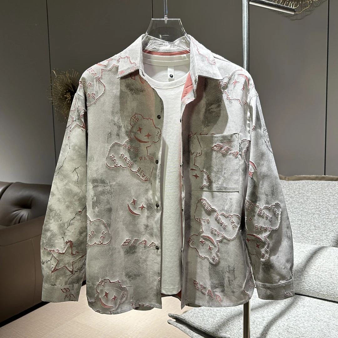 春夏新款外套衬衫情侣款长袖立领时尚百搭男装爆款衣服开春工装风