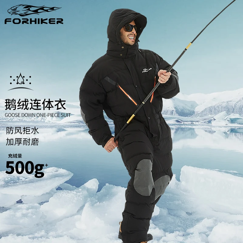 风猎者钓鱼服冬季防寒男款户外防风保暖冰钓防水连体服冬钓