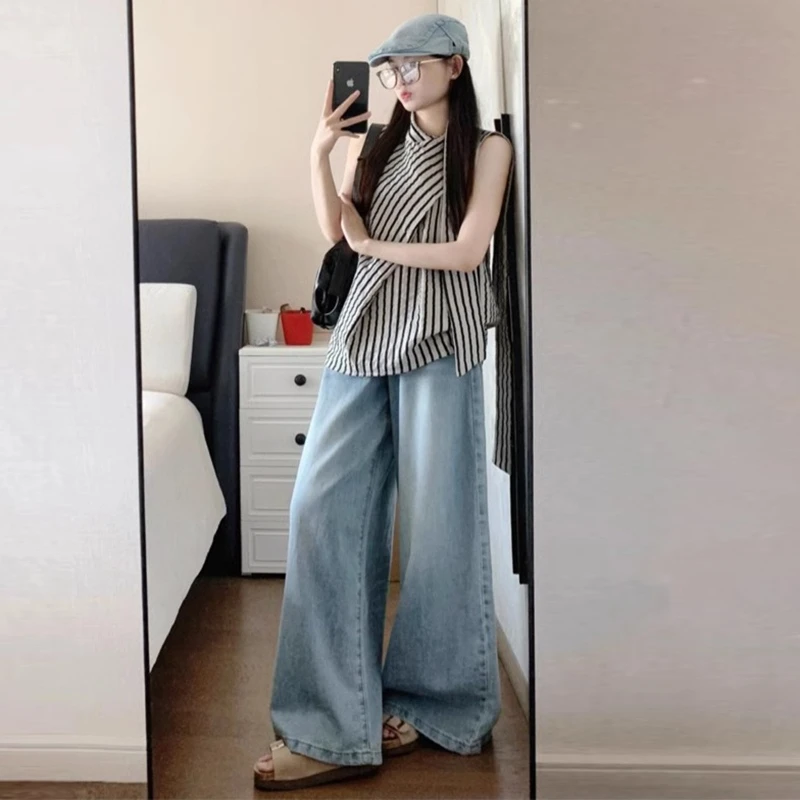 孕妇牛仔裤孕妇微喇裤显瘦高腰时尚阔腿休闲修身宽松百搭外穿